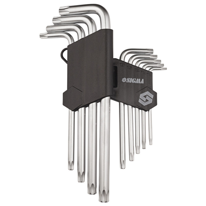 Ключі TORX 9шт T10-T50мм CrV (середні з отвором) SIGMA (4022221)