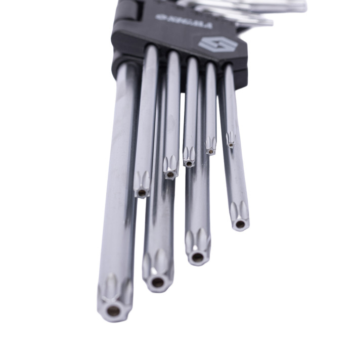 Ключі TORX 9шт T10-T50мм CrV (довгі з отвором) SIGMA (4022231)