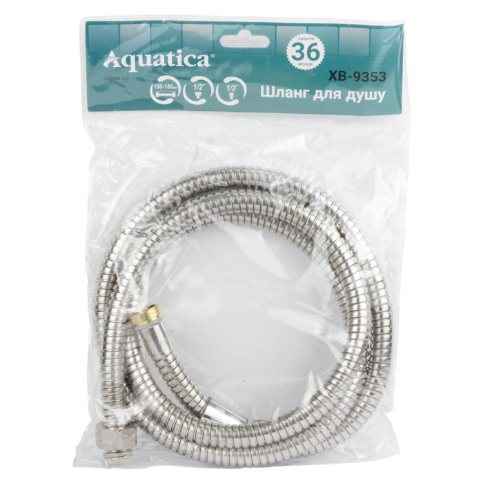 Шланг для душа 1/2" SS растяжной с подшипником 150-180см AQUATICA XB-9353 (9792040)