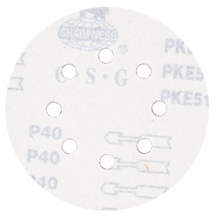 Шліфувальний круг 8 отворів Ø125мм P40 (10шт) SIGMA (9122631)