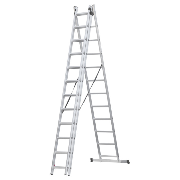 Лестница раскладывающаяся универсальная 3×12 ступеней 7.89м SIGMA (5032374)