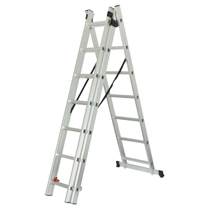 Лестница раскладывающаяся универсальная 3×7 ступеней 4.25м SIGMA (5032314)
