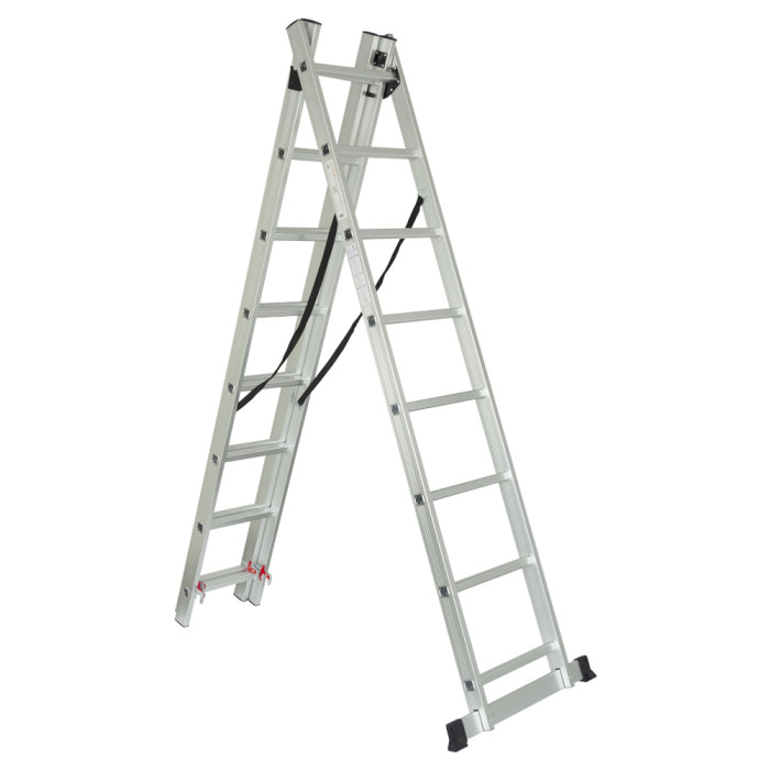 Лестница раскладывающаяся универсальная 3×8 ступеней 5.09м SIGMA (5032324)