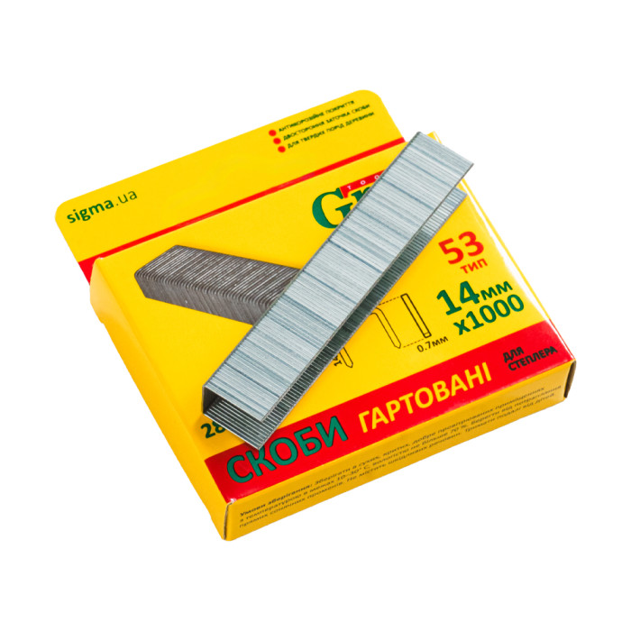 Скоби 14×11.3мм гартовані 1000шт GRAD (2812245)