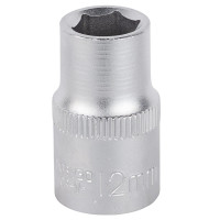 Насадка шестигранна коротка 1/2" 12мм CrV mid SIGMA (6071121)