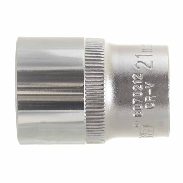 Насадка шестигранна коротка 1/2" 21мм CrV ULTRA (6070212)