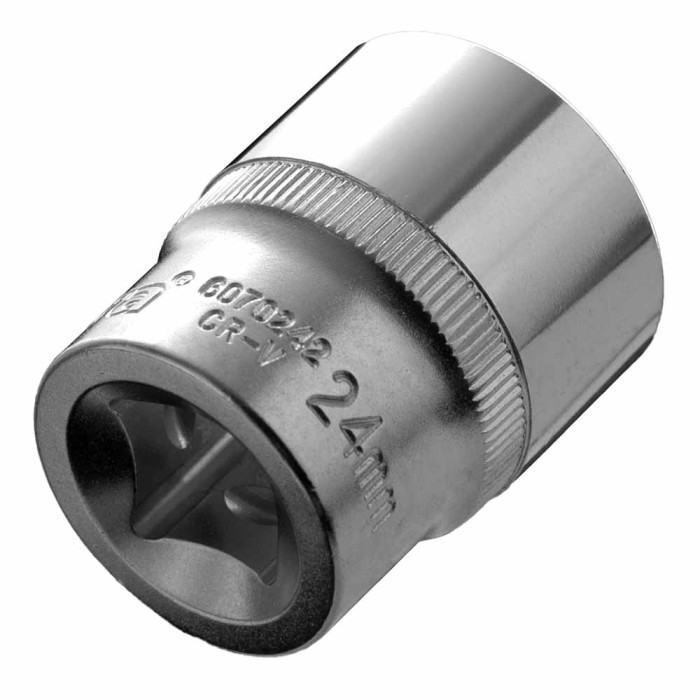 Насадка шестигранная короткая 1/2" 24мм CrV ULTRA (6070242)