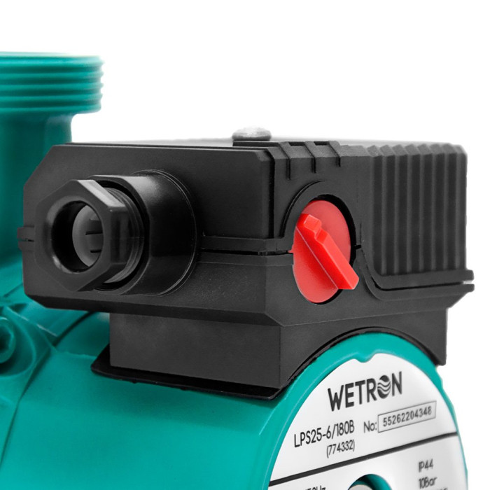 Насос циркуляционный 100Вт Hmax 6м Qmax 50л/мин Ø1½" 180мм Ø1 WETRON LPS25-6/180G (774332)