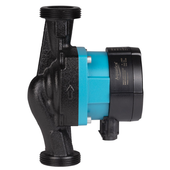 Насос циркуляційний енергозберігаючий 5-60Вт Hmax 8м Qmax 63л/хв Ø1½" 180мм + гайки Ø1" AQUATICA GPA25-8/180 III (774063)