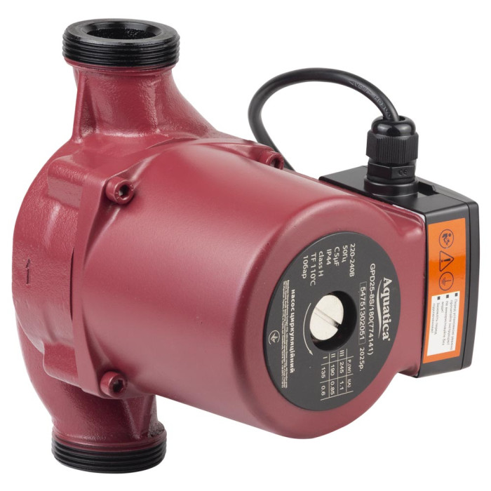 Насос циркуляційний 245Вт Hmax 8м Qmax 200л/хв Ø1½" 180мм + гайки Ø1" AQUATICA (774141)