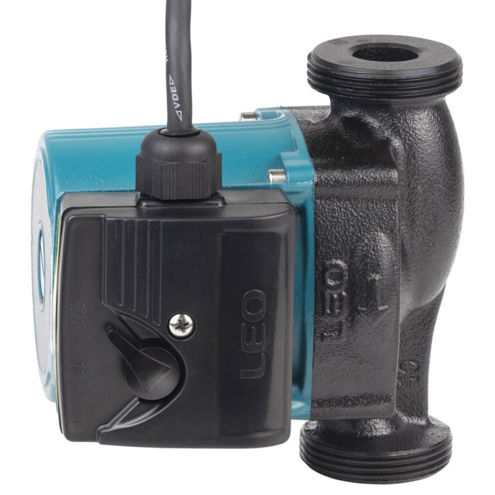 Насос циркуляционный 74Вт Hmax 4м Qmax 52л/мин Ø1½" 130мм + гайки Ø1" LEO 3.0 LRP25-40/130 (774413)