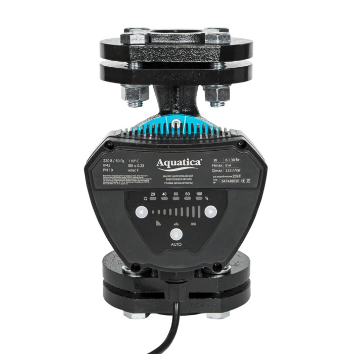 Насос циркуляційний енергозберігаючий фланц 8-130Вт Hmax 8м Qmax 133л/хв DN40 220мм + зворотний флан AQUATICA GPA40-8F/220 IV (774084)