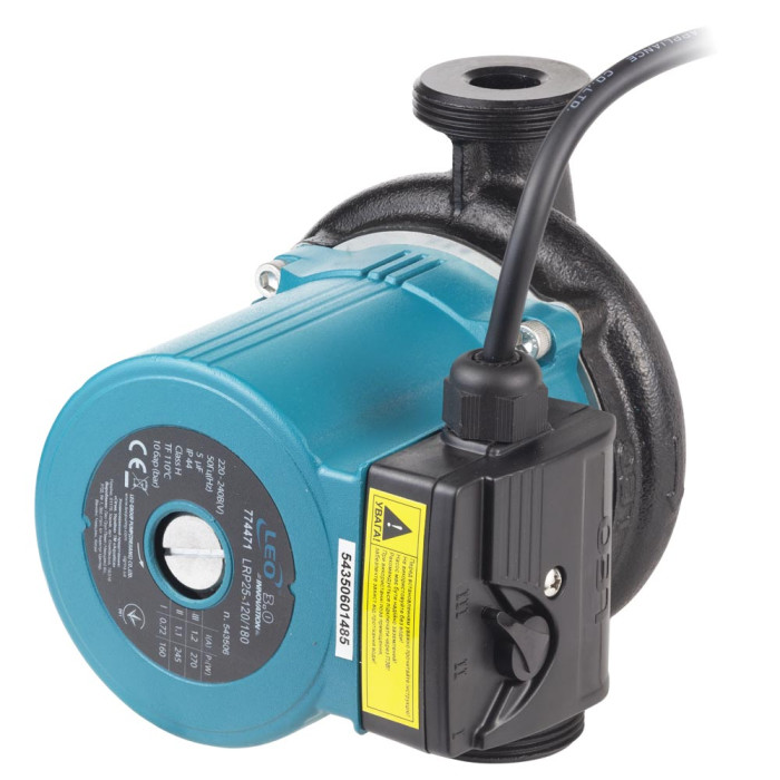 Насос циркуляційний 270Вт Hmax 12м Qmax 65л/хв Ø1½" 180мм+гайки Ø1" LEO 3.0 LRP25-120/180 (774471)