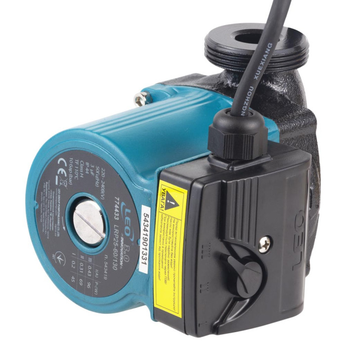 Насос циркуляційний 96Вт Hmax 6м Qmax 58л/хв Ø1½" 130мм+гайки Ø1" LEO 3.0 LRP25-60/130 (774433)
