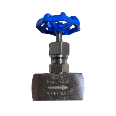Вентиль голковий муфтовый нержавіючий, шток-нж сталь 316, PTFE, Ру140