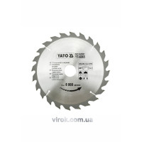 Диск пильный победитовый по дереву YATO: 200х30x3.2x2.2 мм, 24 зубца, R.P.M до 8000 1/мин [10/20]