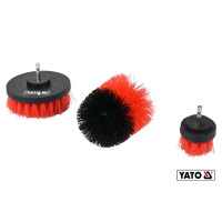 Щітки з нейлоновим ворсом до дрилі YATO : з шпинделем HEX- 1/4", 3 шт [40]
