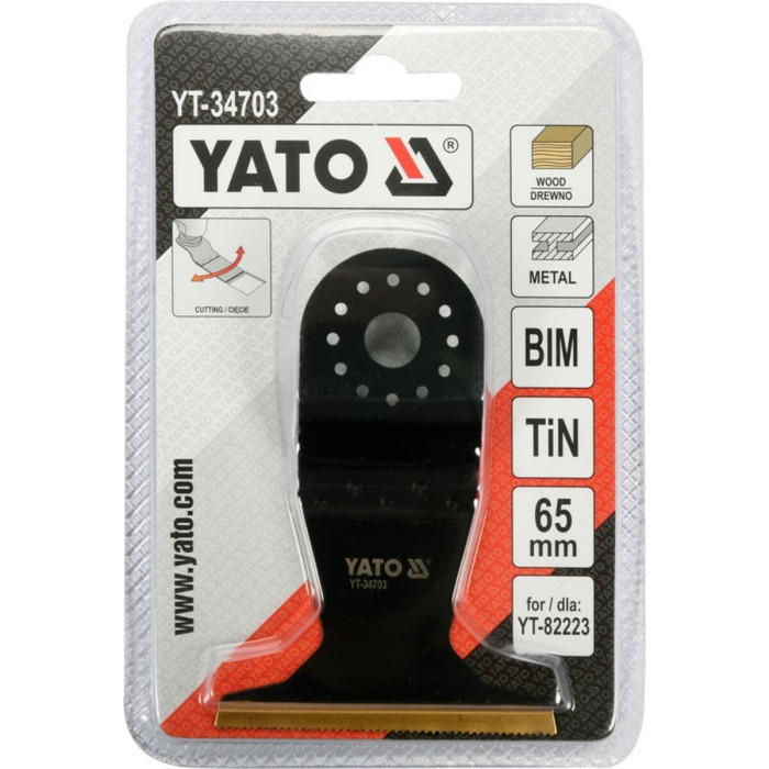 Полотно-насадка різальне біметал для реноватора YT-82223 YATO по дереву і металу l=90мм, w=65мм [10]