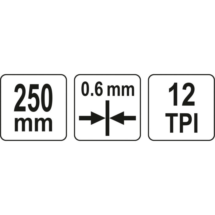 Ножівка з переставним руків'ям YATO : L= 410/250х 60 мм, 12 зубів/1", полот t= 0.6мм [6/48]
