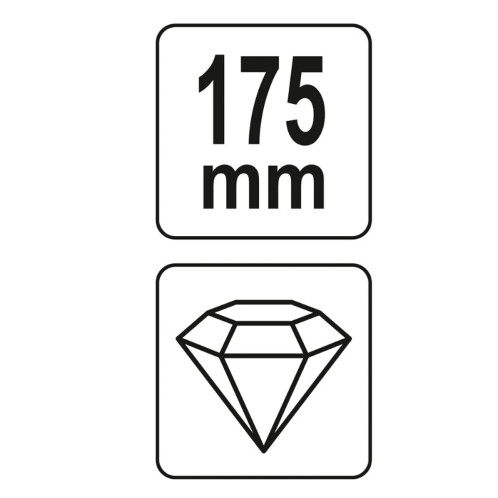 Стеклорез с алмазным кромкой YATO : L= 175 мм [6/240]