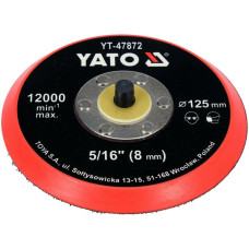 Диск крепежный опорный с липучкой для полировки YATO &Oslash;= 125мм из винтов шпинделем &Oslash;= 5/16" (8 мм)