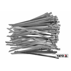 Хомут зажимной YATO: полоска- 4.6 х 125 мм из нержавеющей стали, пак. 100 шт [100]
