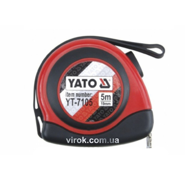 Рулетка YATO : L= 5 м х 19 мм. з нейлоновим покриттям, магнітним наконечником [12/120]