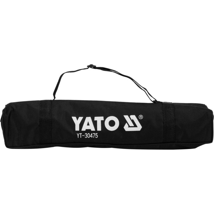 Штатив тринога YATO телескоп (3 секціі) . кріплення 5/8", з штангою 30 cм. H= 46-120 cм. алюмінієвий