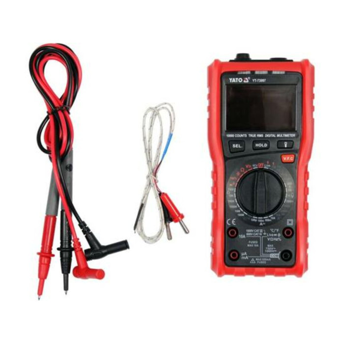 Мультиметр TRUE RMS Z електричних параметрів YATO з LCD-цифровим діапазоном 9999(DW)