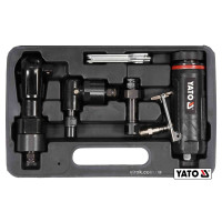 Тріщатка, шліфмашинки кутова і пряма пневматичні YATO: 1/2", тиск- 0.63 МПа, 113 л/хв 3 шт+кейс [10]