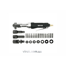 Тріщатка пневматична YATO : квадрат- 1/2", 68 Нм, 6.2 бар, 110 л/хв, з обладунками, 30 шт.(DW)