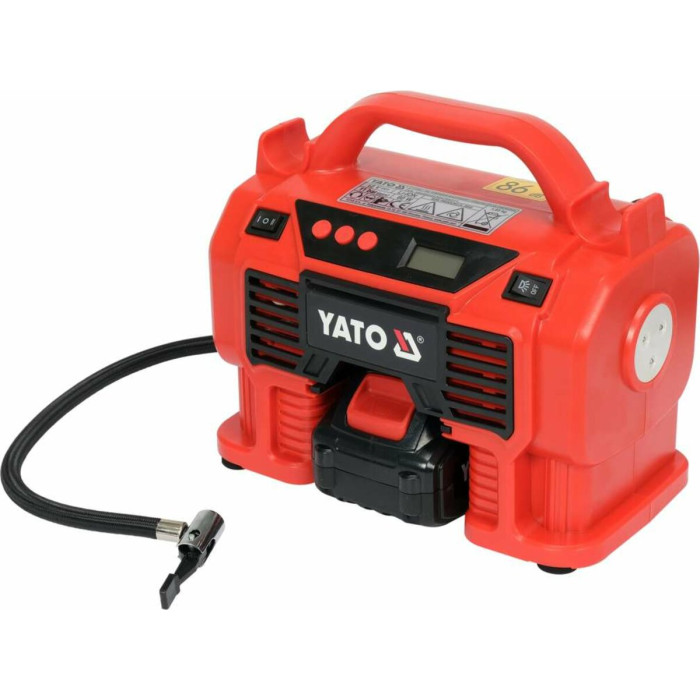 Компресор акумуляторний YATO Li-Ion 18 В, 3.0 AxГ, 60 Вт,тиск ≤ 11 Bar, подача повітря- 21 л/хв [4]