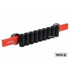 Рельс пластиковый с магнитным креплением для 9 отверток YATO : 350 х 50 х 40 мм [6/24]