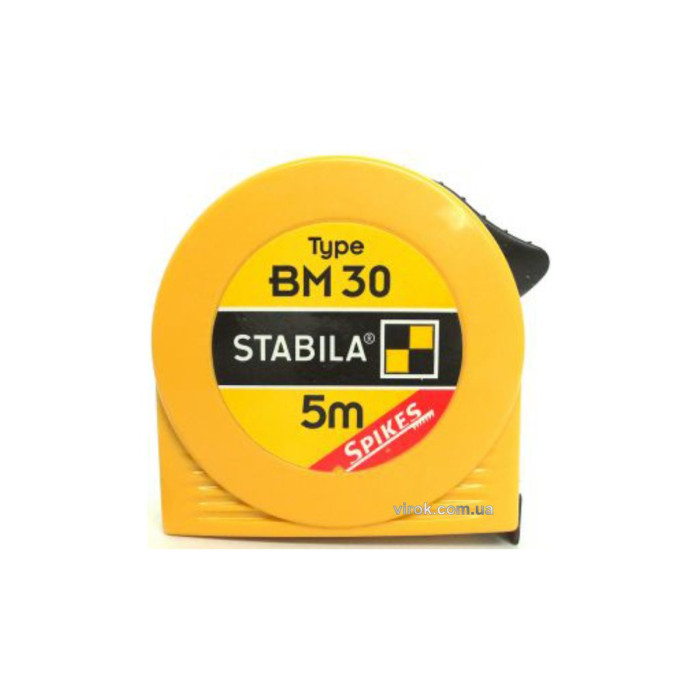 Рулетка STABILA Type BM30 : L= 5 м x 19 мм, пласт. корпус з сталевою стрічкою
