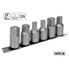 Торцевые насадки для оливозливных пробок YAT: квадрат-3/8"; 3/8",1/2",8,10,12,14мм; Cr-V, 6 шт [10]