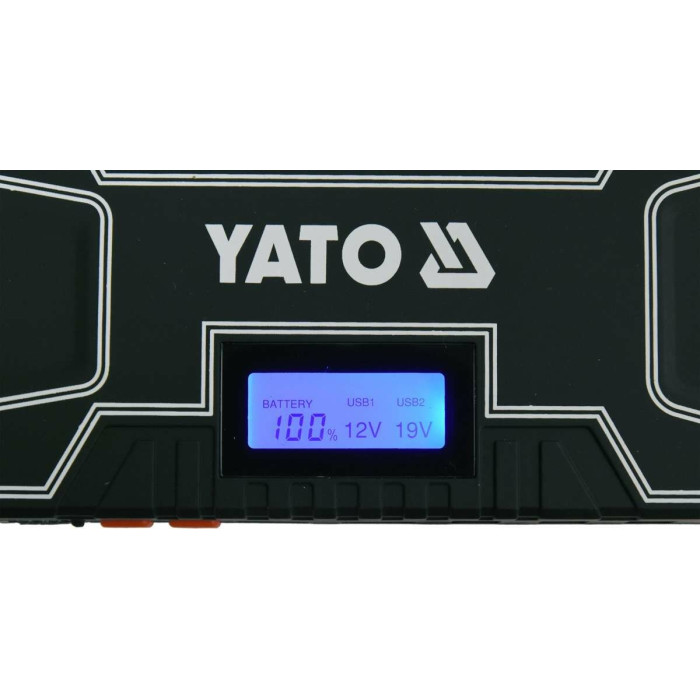Пускова-зарядна батарея Li-Pol YATO ємність 12 Агод, 300/500 А, живлення через USB: 5В, 2А [10/160]