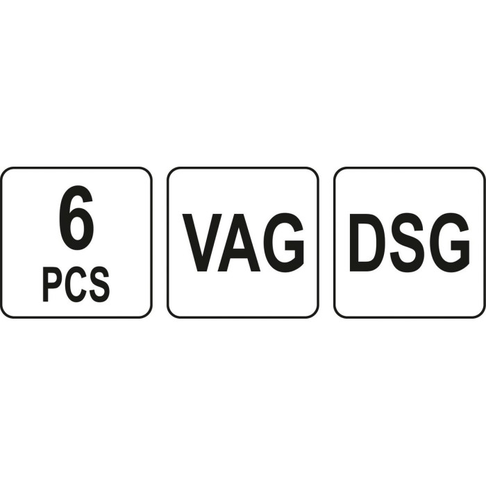 Інструменти для обслуговування муфт зчеплення YATO ряду DSG концерну VAG, компл. 6 елем. [2]