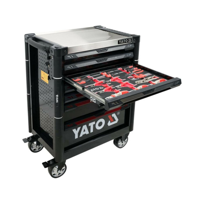Шафа з інструментами YATO, на колесах, 7 шуфляд, 977x 725x 480 мм, набір 157 елем.