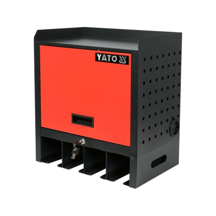 Шкаф для электроинструмента YATO 480x430x280 мм, 4 гнезда, 2 ключа, металлический [1]