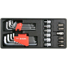 Вклад в инструментальный шкаф YATO: Г-образные 6-гран. и TORX ключи+насадки, 31 шт [8]