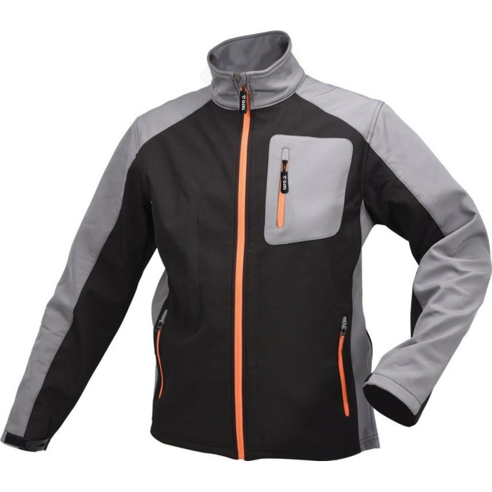 Куртка робоча SOFTSHELL YATO розмір S, чорно-сіра, 3 кишені, 96% поліестер і 4% спандекс(DW)