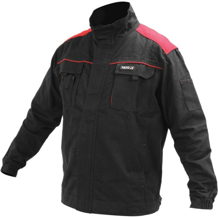 Куртка робоча COMFY YATO розмір XL, чорно-червона, 7 кишень, 100% бавовна(DW)