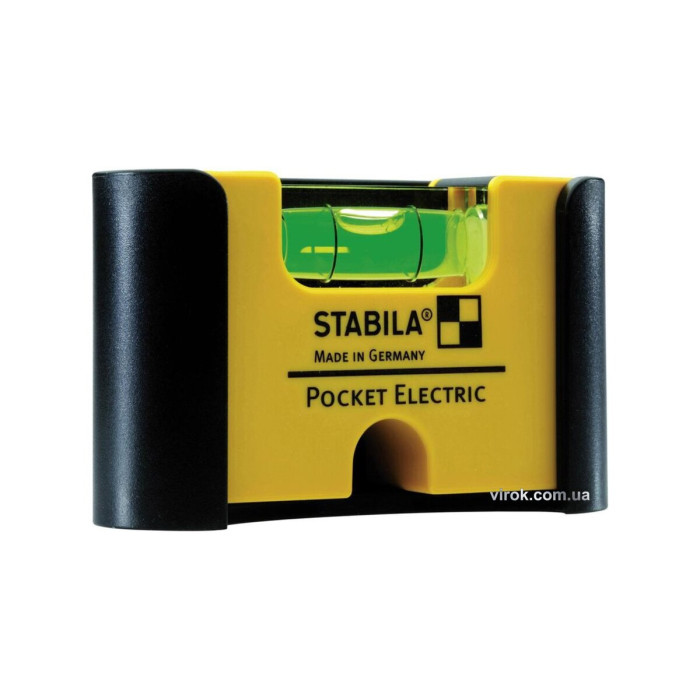 Уровень - мини STABILA Pocket Electric PRO для электриков магнитный, 1 капсула, укроп-чехол 7х2х4см