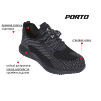 Туфлі робочі нейлонові YATO PORTO SB, розм. 42, з гумовою підошвою [10]