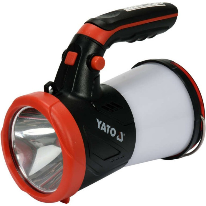Ліхтар LED-діодний акумулятор YATO Li-Ion 3.7В, 1Вт, 600-1200Лм з ручкою, зарядний USB пристрій [10]