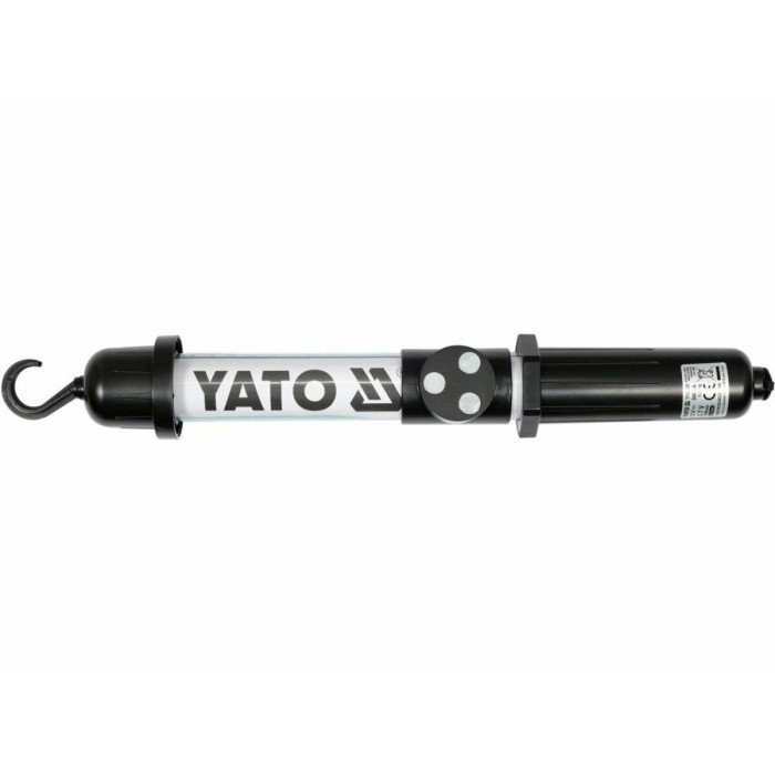 Світильник переносний світлодіодний YATO 60+1 LED акумулят. 3,7 V з зарядкою від 12 V, підвісн гачок