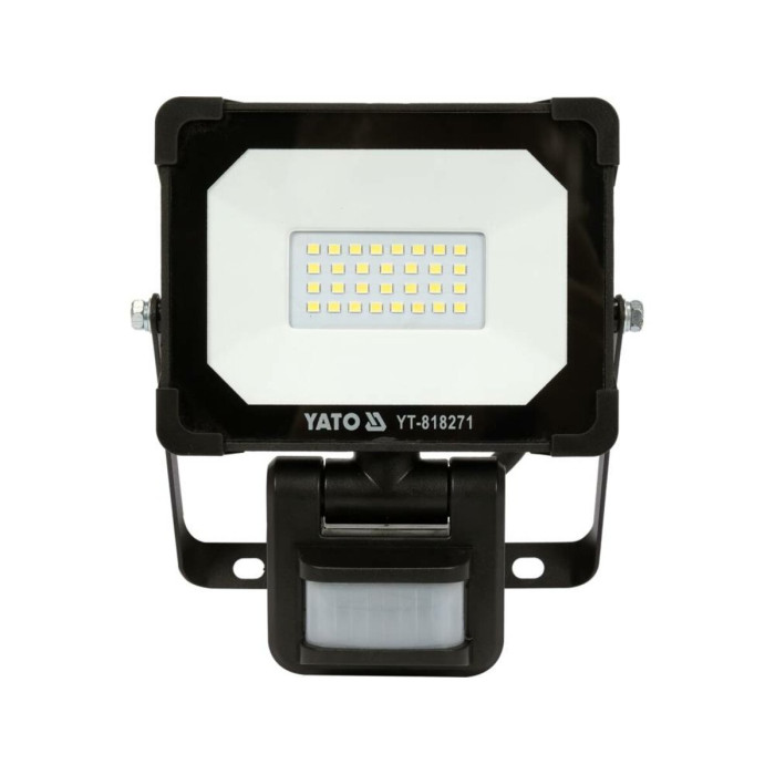 Прожектор з SMD-діодним випромінювачем і датчиком руху YATO : 20 Вт, 230 В, 1900 лм, 30 діодів [16]