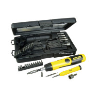 Отвертка реверсивная STANLEY "Pistol Grip Ratchet": трещотка, насадки, 38 шт.