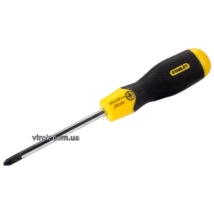 Викрутка хрестова STANLEY "Cushion Grip" : "Pozidriv" PZ2 x 100 мм DW