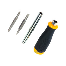 Викрутка STANLEY "6 Way" : насадки двосторонні PH1/PH2 1 шт, SL4,5/SL6 1 шт. подовжувач 6x8 мм